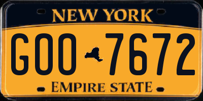 NY license plate GOO7672