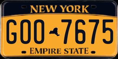NY license plate GOO7675