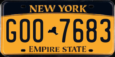 NY license plate GOO7683