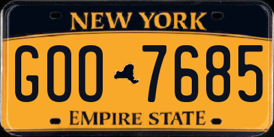 NY license plate GOO7685