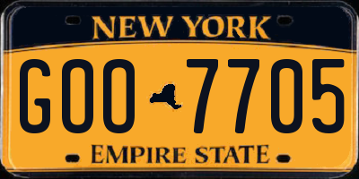 NY license plate GOO7705