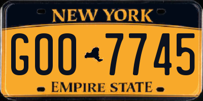 NY license plate GOO7745