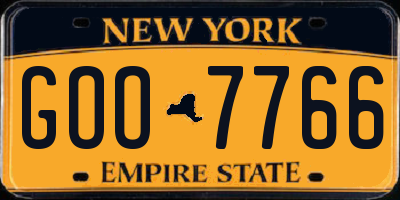 NY license plate GOO7766