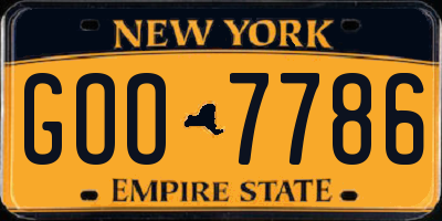 NY license plate GOO7786