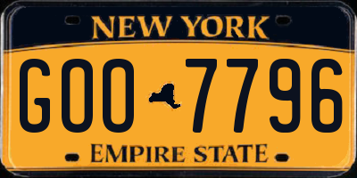 NY license plate GOO7796