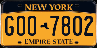 NY license plate GOO7802