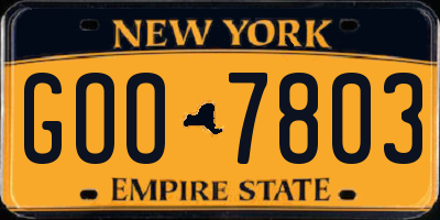 NY license plate GOO7803