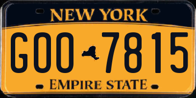 NY license plate GOO7815