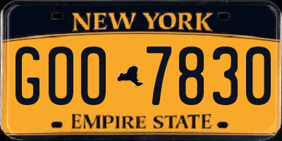 NY license plate GOO7830