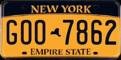 NY license plate GOO7862