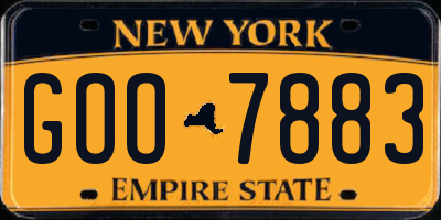NY license plate GOO7883