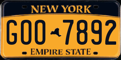 NY license plate GOO7892