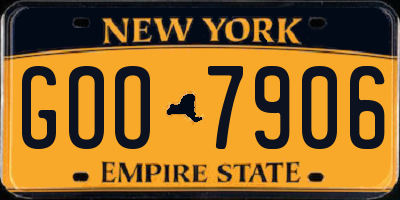 NY license plate GOO7906