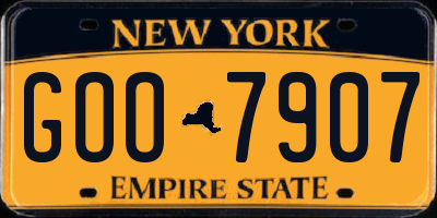 NY license plate GOO7907