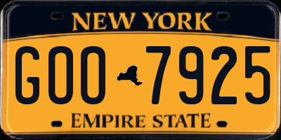 NY license plate GOO7925