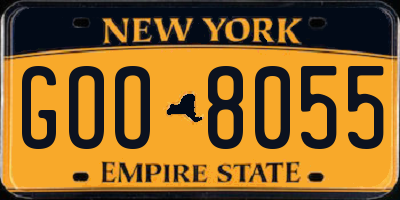 NY license plate GOO8055