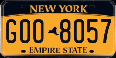 NY license plate GOO8057