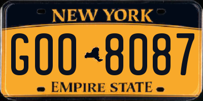 NY license plate GOO8087
