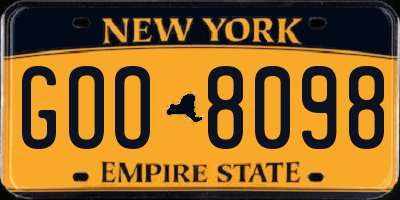 NY license plate GOO8098