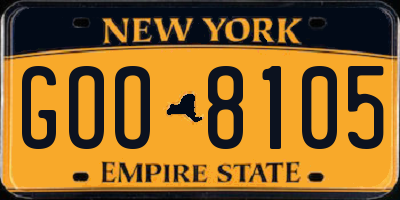NY license plate GOO8105