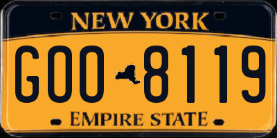 NY license plate GOO8119