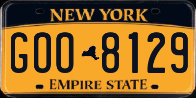 NY license plate GOO8129