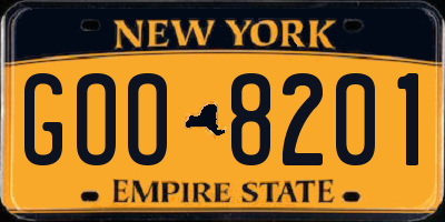 NY license plate GOO8201