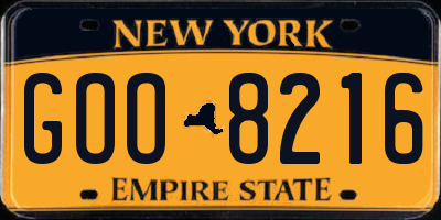 NY license plate GOO8216