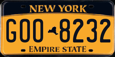 NY license plate GOO8232
