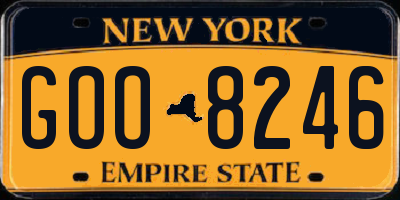 NY license plate GOO8246