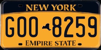 NY license plate GOO8259