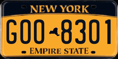 NY license plate GOO8301