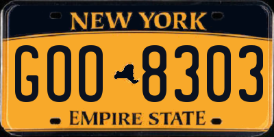 NY license plate GOO8303
