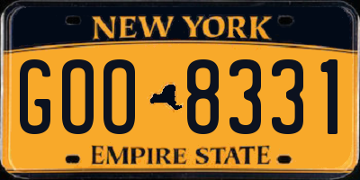 NY license plate GOO8331