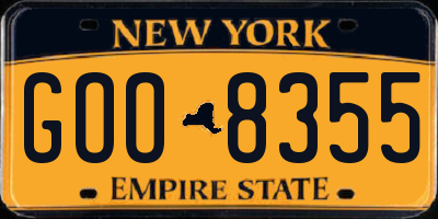 NY license plate GOO8355
