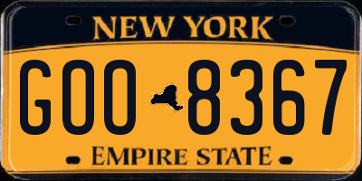NY license plate GOO8367