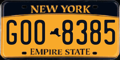 NY license plate GOO8385