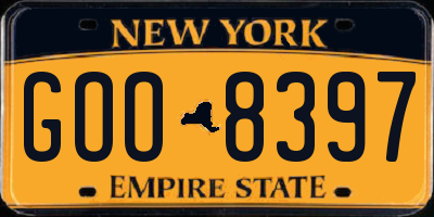 NY license plate GOO8397