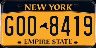 NY license plate GOO8419