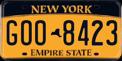 NY license plate GOO8423