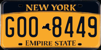 NY license plate GOO8449