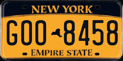 NY license plate GOO8458