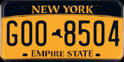 NY license plate GOO8504