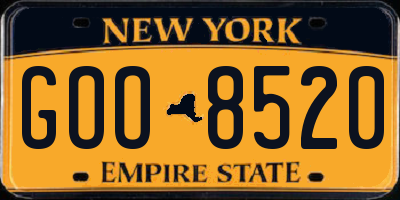 NY license plate GOO8520