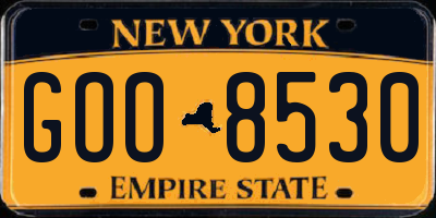 NY license plate GOO8530