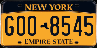 NY license plate GOO8545