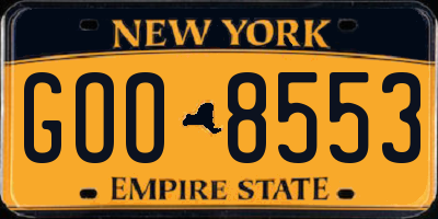 NY license plate GOO8553