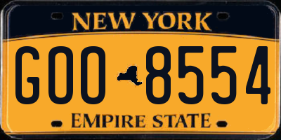 NY license plate GOO8554