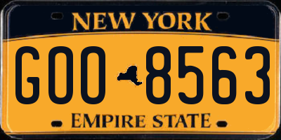 NY license plate GOO8563