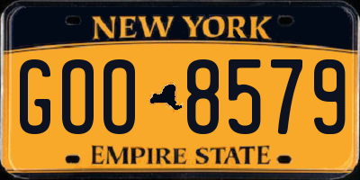 NY license plate GOO8579